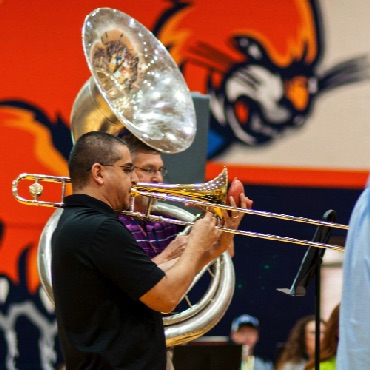 Dixie Combo with the Kansas State Lions Band
Photo: Tom Kuhn
