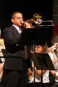 Solo performance with the
De Soto Brass Band.  
Photo: Rob Daniels
